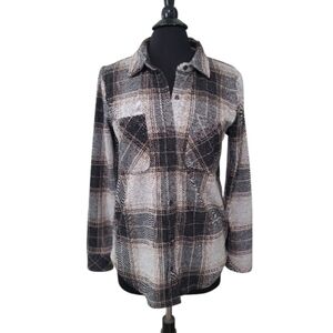 Altar'd State Plaid Button Front Shirt Size M